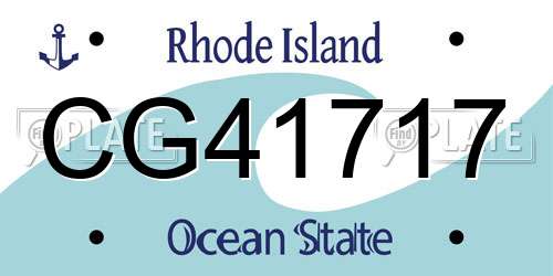 CG41717 Rhode Island License Plate