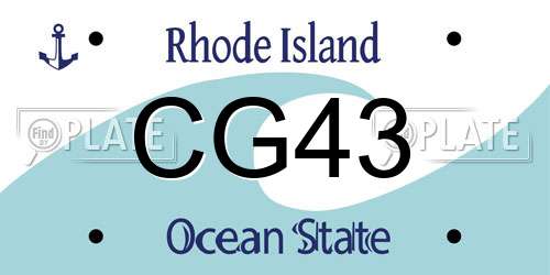 CG43 Rhode Island License Plate