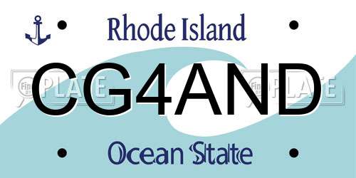 CG4AND Rhode Island License Plate