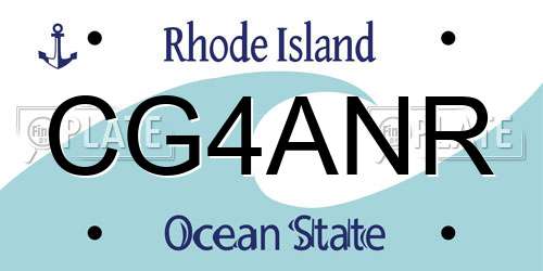 CG4ANR Rhode Island License Plate