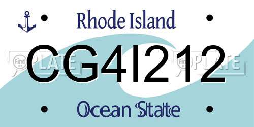 CG4I212 Rhode Island License Plate