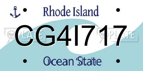 CG4I717 Rhode Island License Plate