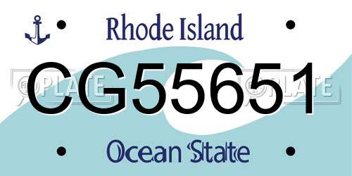 CG55651 Rhode Island License Plate