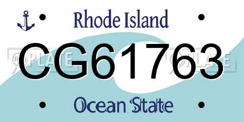 CG61763 Rhode Island License Plate