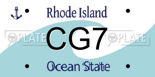 CG7 Rhode Island License Plate