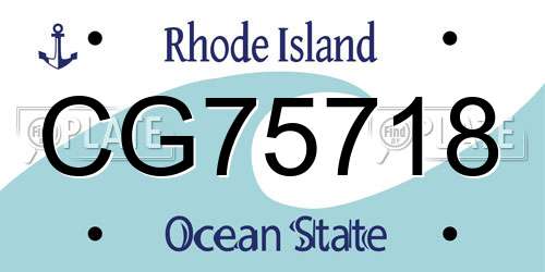 CG75718 Rhode Island License Plate