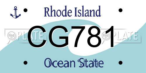 CG781 Rhode Island License Plate
