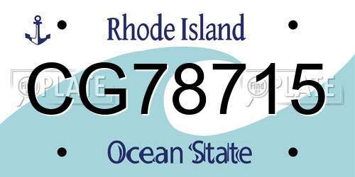 CG78715 Rhode Island License Plate
