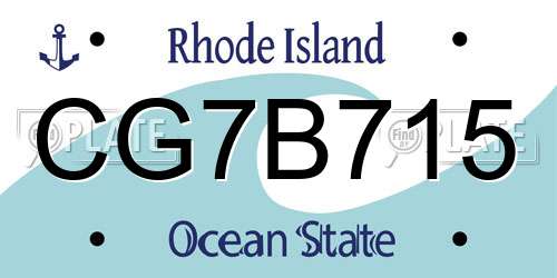 CG7B715 Rhode Island License Plate