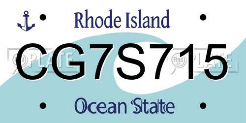 CG7S715 Rhode Island License Plate