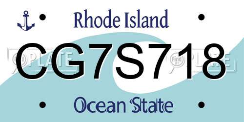 CG7S718 Rhode Island License Plate