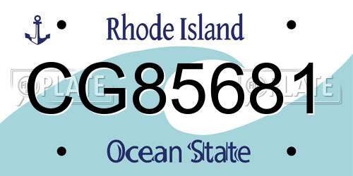 CG85681 Rhode Island License Plate