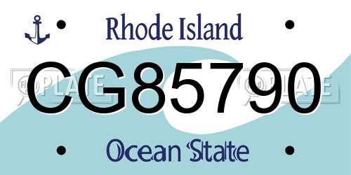 CG85790 Rhode Island License Plate