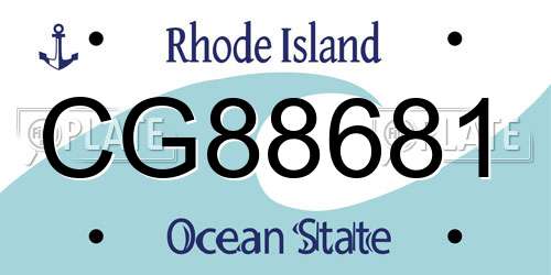 CG88681 Rhode Island License Plate