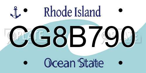 CG8B790 Rhode Island License Plate