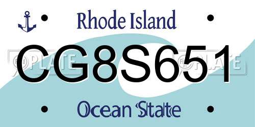 CG8S651 Rhode Island License Plate