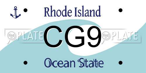 CG9 Rhode Island License Plate