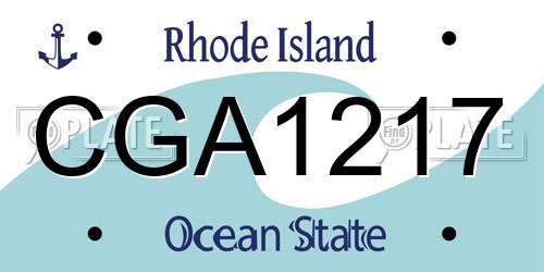 CGA1217 Rhode Island License Plate