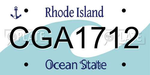 CGA1712 Rhode Island License Plate