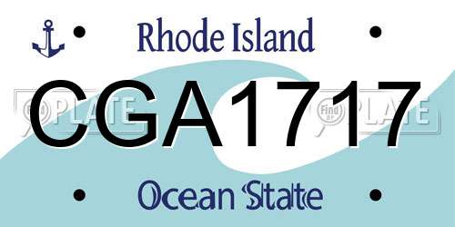 CGA1717 Rhode Island License Plate