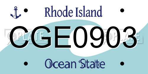 CGE0903 Rhode Island License Plate