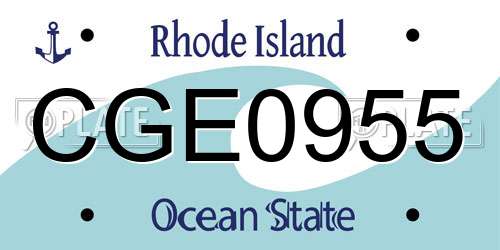 CGE0955 Rhode Island License Plate