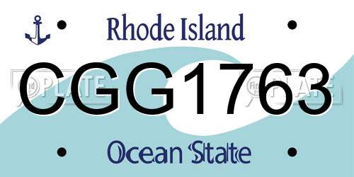 CGG1763 Rhode Island License Plate