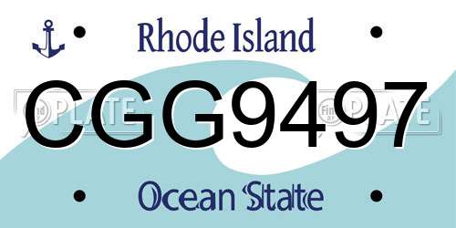 CGG9497 Rhode Island License Plate