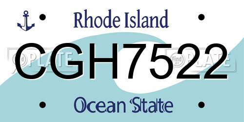 CGH7522 Rhode Island License Plate