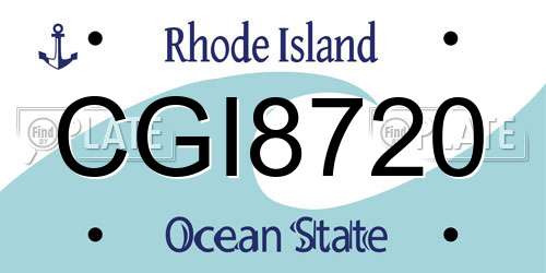 CGI8720 Rhode Island License Plate