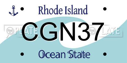 CGN37 Rhode Island License Plate