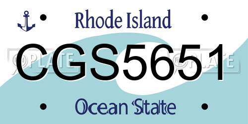 CGS5651 Rhode Island License Plate