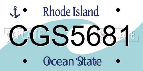 CGS5681 Rhode Island License Plate