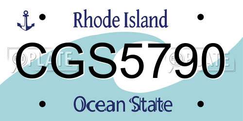 CGS5790 Rhode Island License Plate