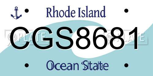 CGS8681 Rhode Island License Plate