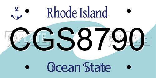 CGS8790 Rhode Island License Plate
