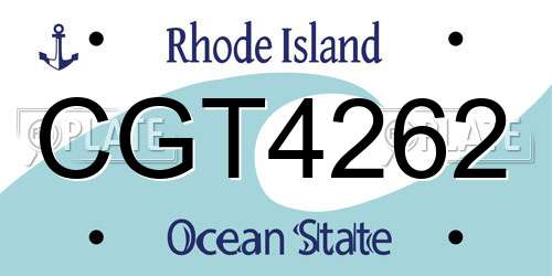 CGT4262 Rhode Island License Plate