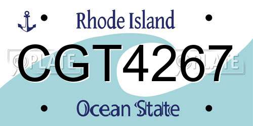 CGT4267 Rhode Island License Plate
