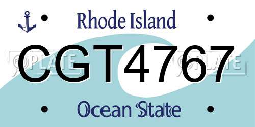 CGT4767 Rhode Island License Plate