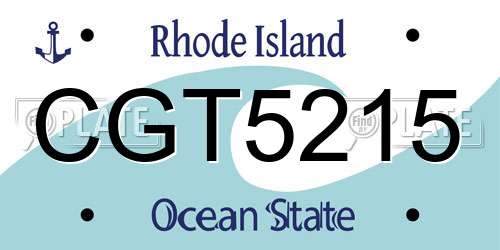 CGT5215 Rhode Island License Plate