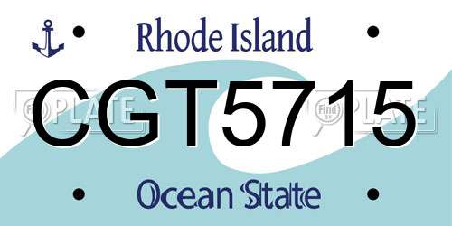 CGT5715 Rhode Island License Plate