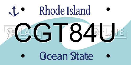 CGT84U Rhode Island License Plate