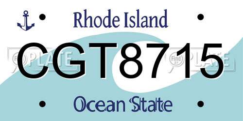 CGT8715 Rhode Island License Plate