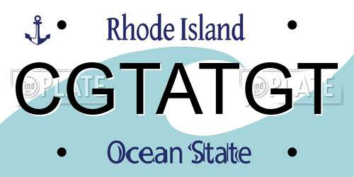 CGTATGT Rhode Island License Plate