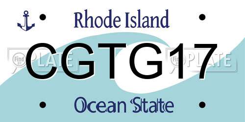 CGTG17 Rhode Island License Plate