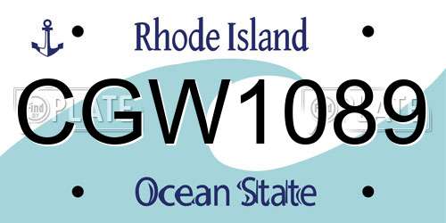 CGW1089 Rhode Island License Plate