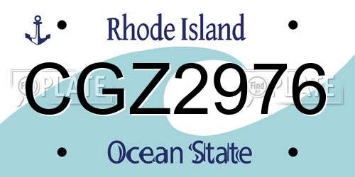 CGZ2976 Rhode Island License Plate