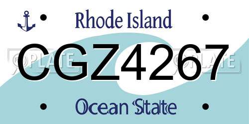 CGZ4267 Rhode Island License Plate