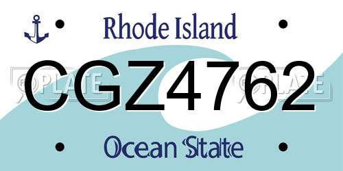 CGZ4762 Rhode Island License Plate