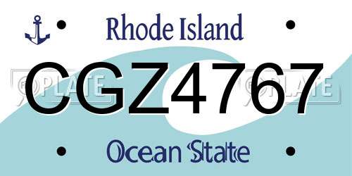 CGZ4767 Rhode Island License Plate